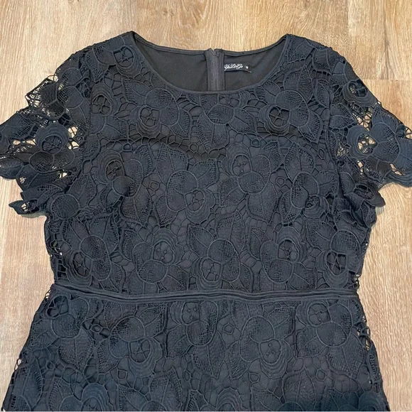 Lange Elegant Black Lace Midi Dress Size 18 - Picture 3 of 4